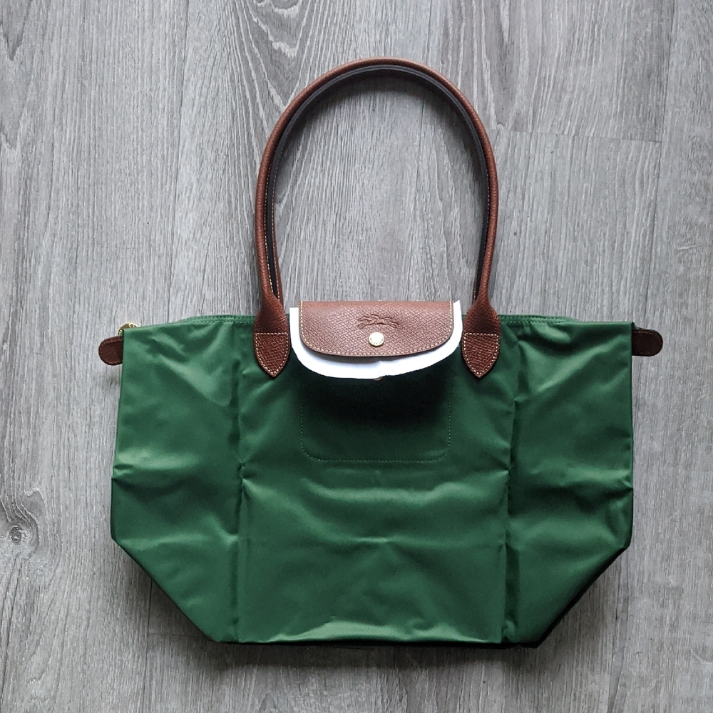 Longchamp Green and Brown Shoulder Bag - Picture 5 of 9
